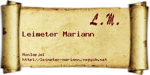 Leimeter Mariann névjegykártya