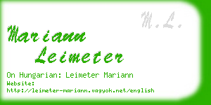 mariann leimeter business card